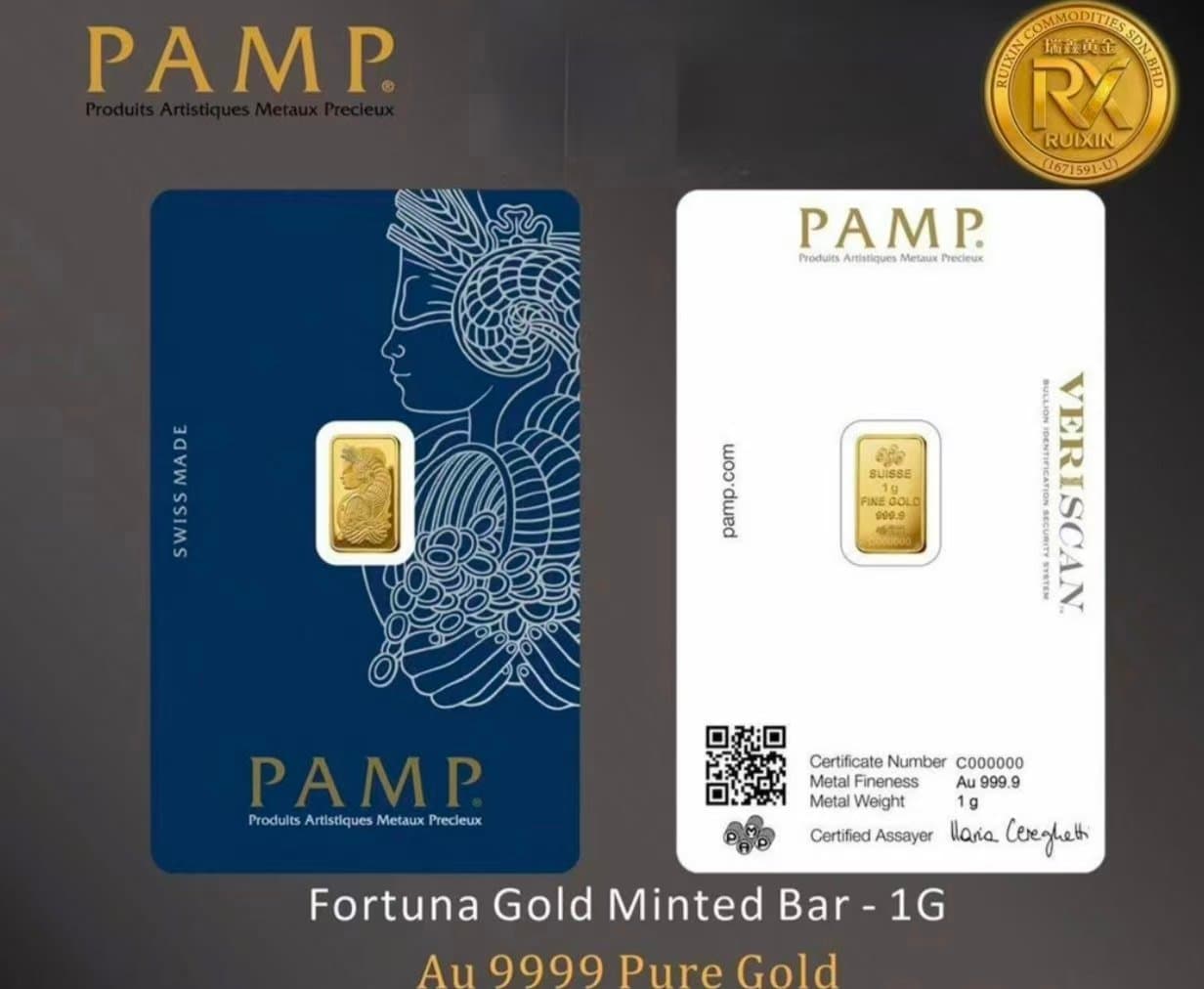 FORTUNA GOLD Minted Bar - 1g *BRAND NEW* (1/1)