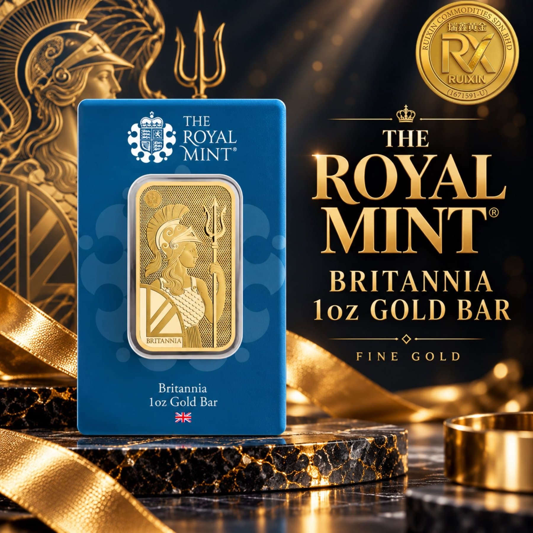 BRITANNIA GOLD Bar - 1oz *BRAND NEW* (1/1)
